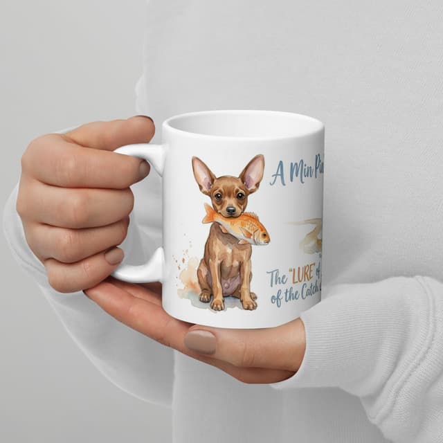 Custom illustrated mug held in hands